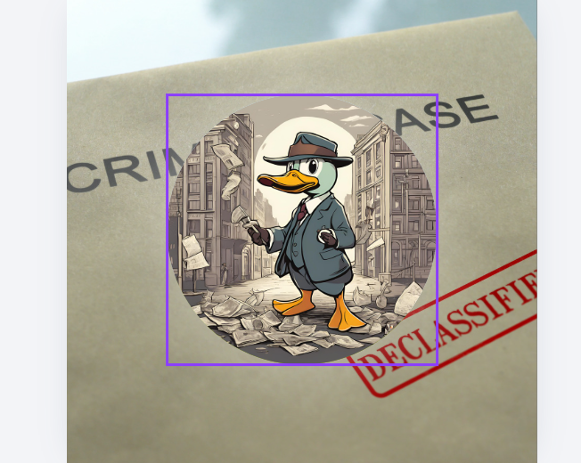 Noir detective duck character illustration