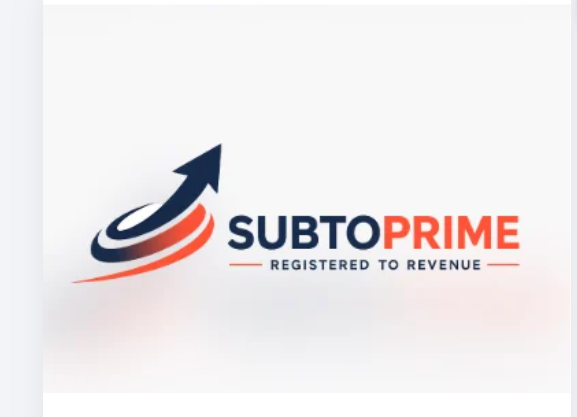 SubtoPrime logo, registered to revenue tagline