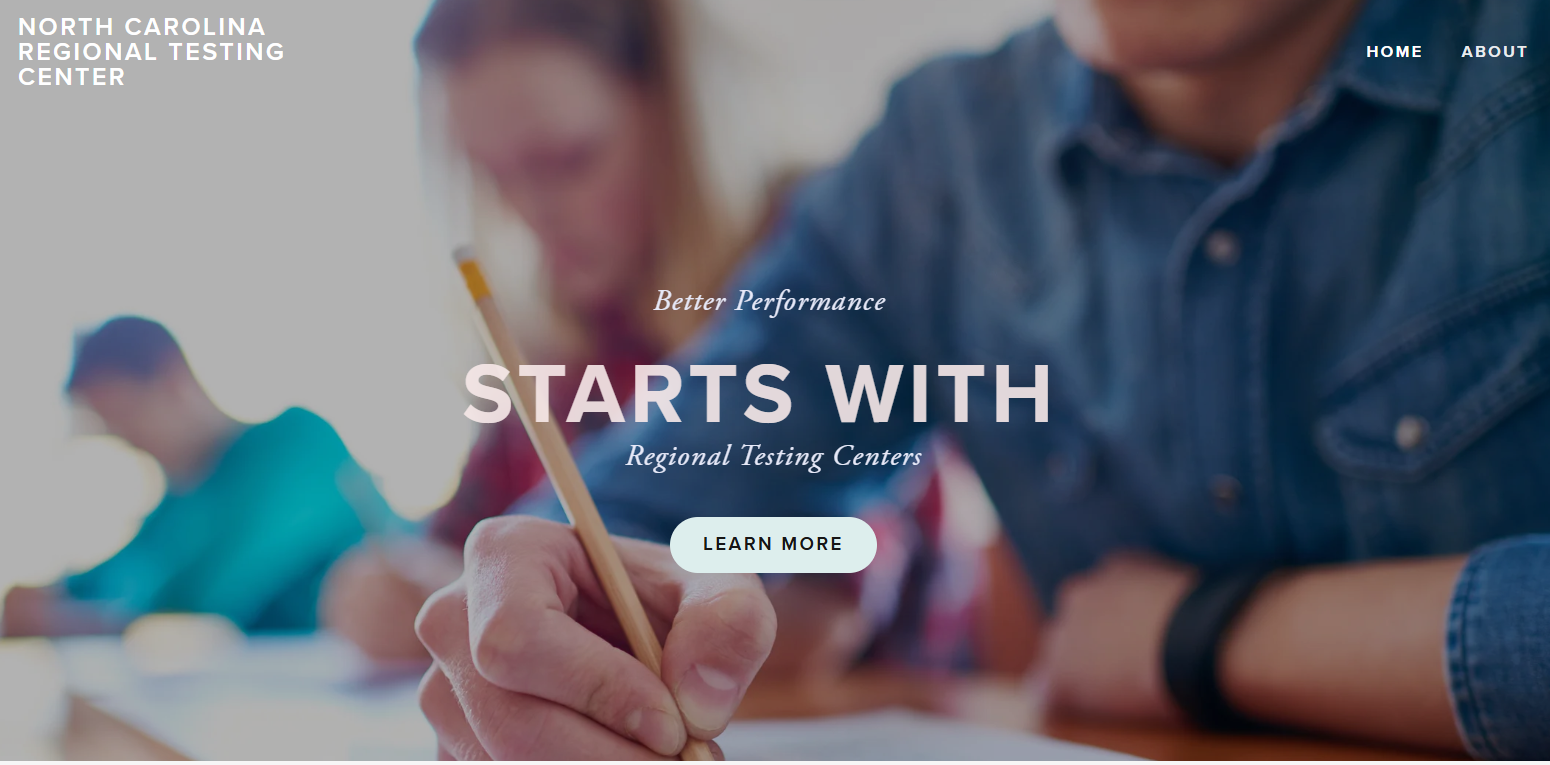 North Carolina Regional Testing Center website screenshot