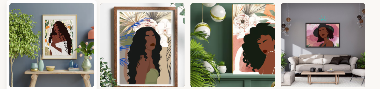 Digital wall art product mockups